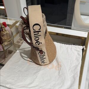 Chloe Tan Espadrilles with Logo Strap